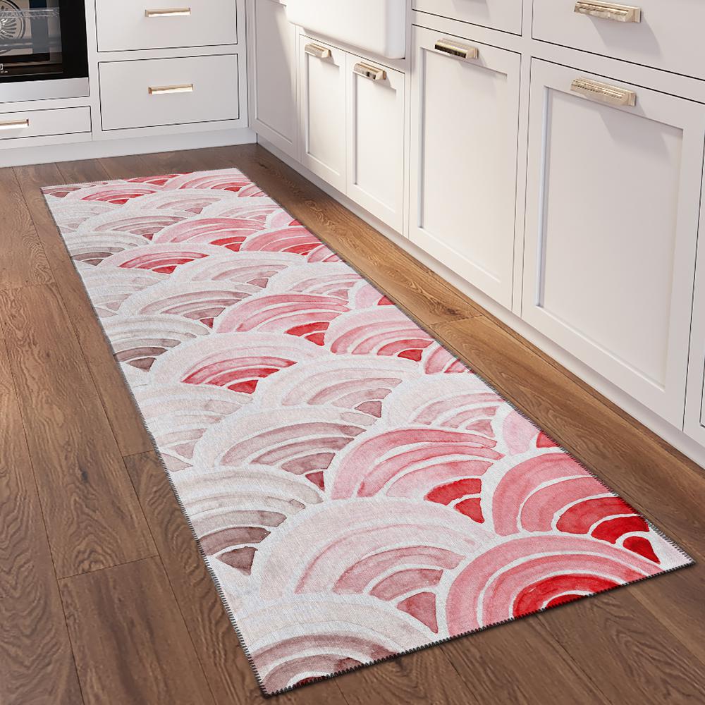 Indoor/Outdoor Surfside ASR35 Red Washable 2'3" x 7'6" Runner Rug