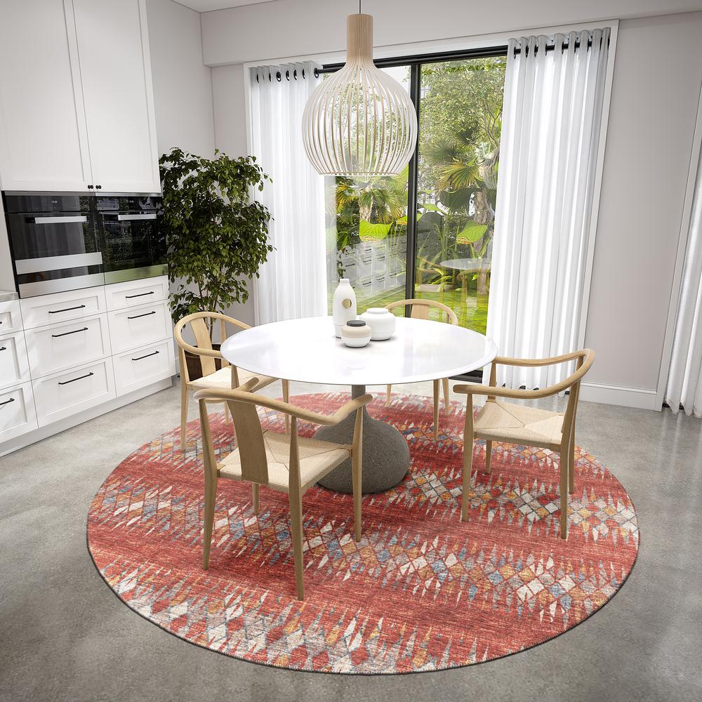 Rylee Spice Transitional Chevron 8' x 8' Round Rug Spice ARY35