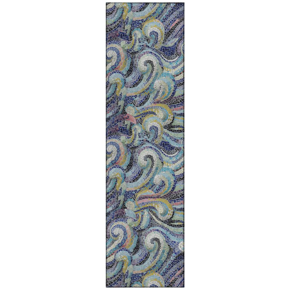 Indoor/Outdoor Surfside ASR44 Stormy Washable 2'3" x 7'6" Runner Rug