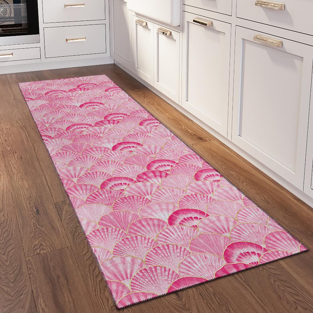Indoor/Outdoor Surfside ASR32 Pink Washable 2'3" x 7'6" Runner Rug