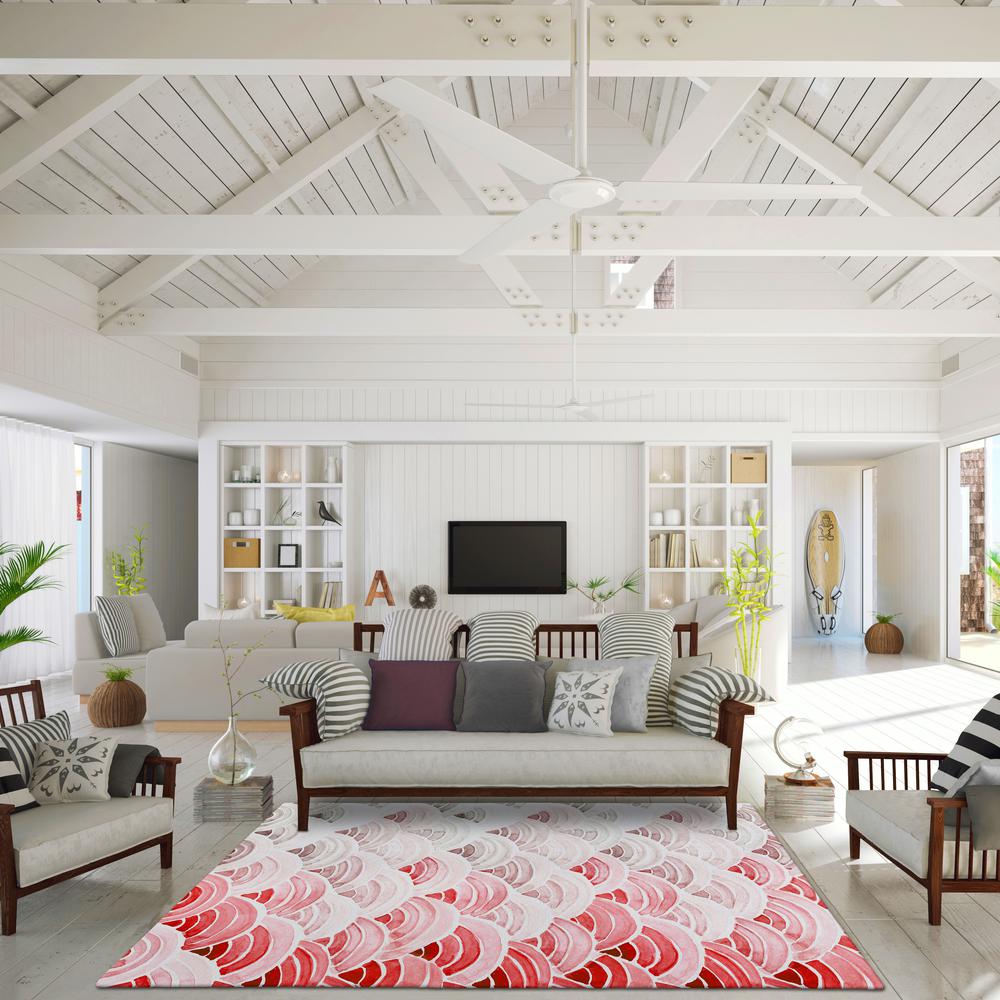 Indoor/Outdoor Surfside ASR35 Red Washable 10' x 14' Rug