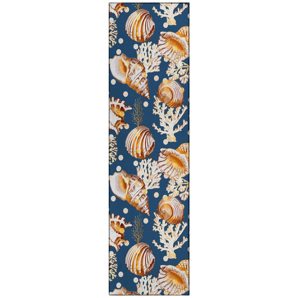 Indoor/Outdoor Surfside ASR36 Blue Washable 2'3" x 7'6" Runner Rug