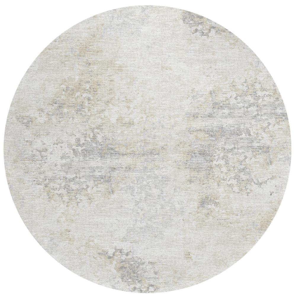 Indoor/Outdoor Accord AAC35 Ivory Washable 8' x 8' Round Rug