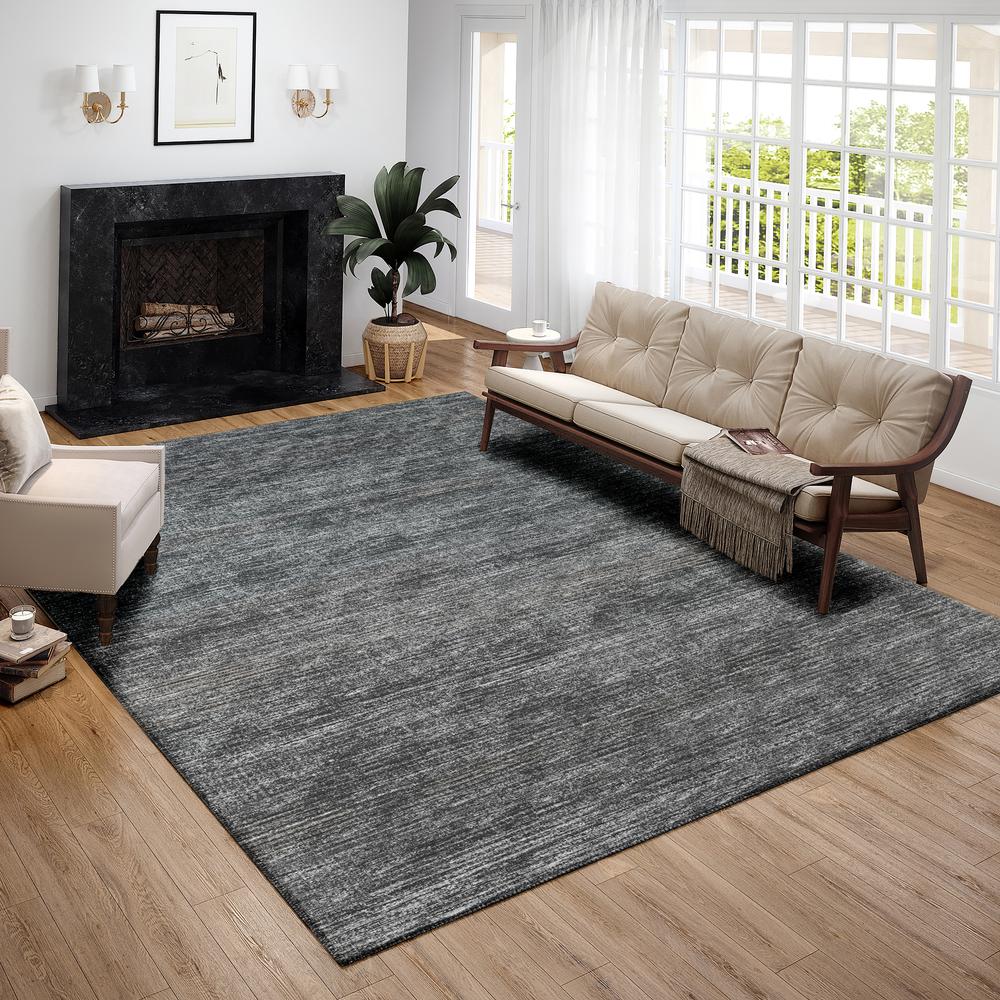Marston Gray Transitional Striped 10' x 14' Area Rug Gray AMA31