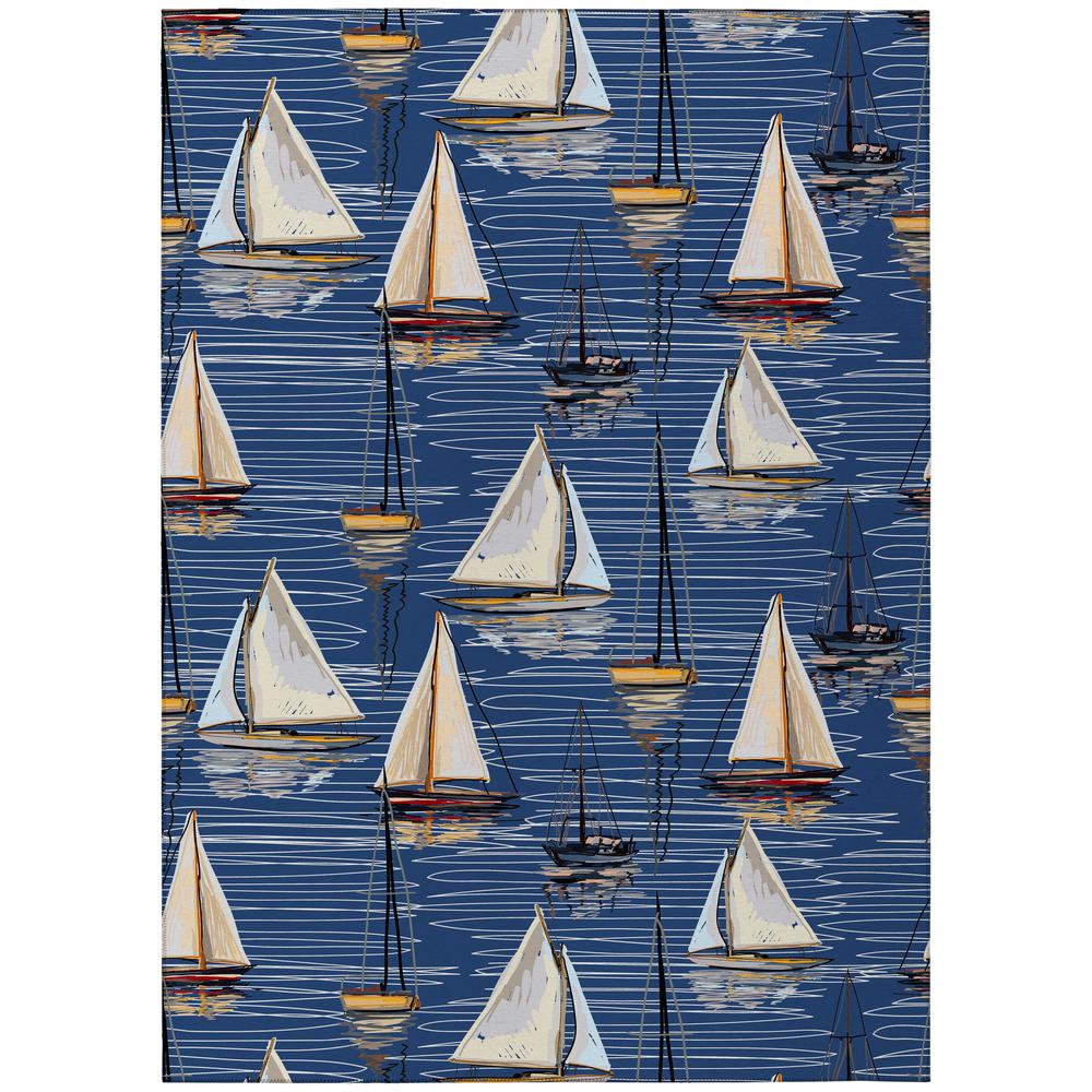 Indoor/Outdoor Harpswell AHP38 Blue Washable 10' x 14' Rug