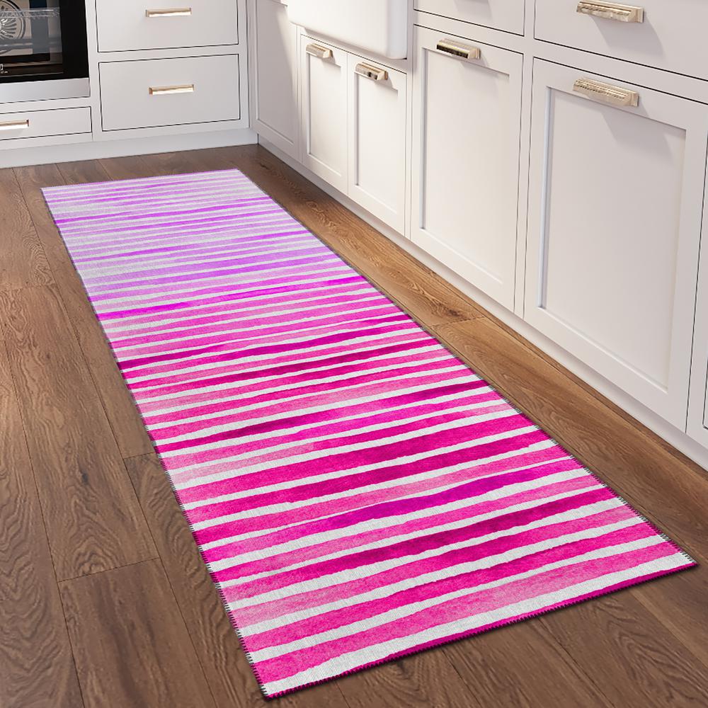 Indoor/Outdoor Surfside ASR38 Pink Washable 2'3" x 7'6" Runner Rug