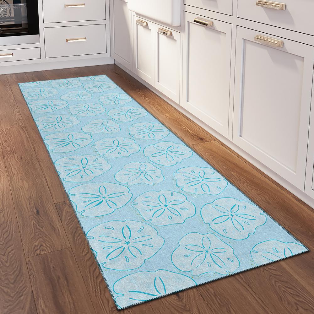 Indoor/Outdoor Surfside ASR40 Blue Washable 2'3" x 7'6" Runner Rug