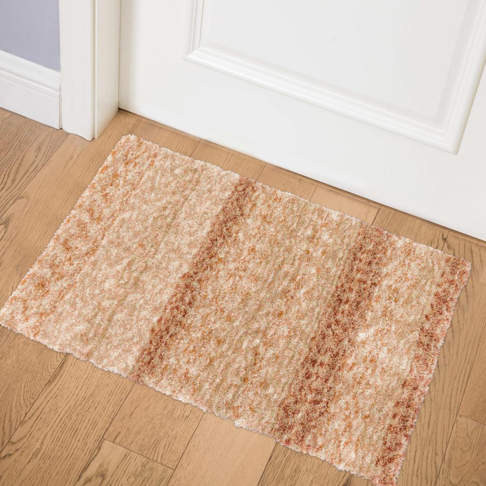 Addison Sanibel Striped Rust Shag 2' x 3' Accent Rug