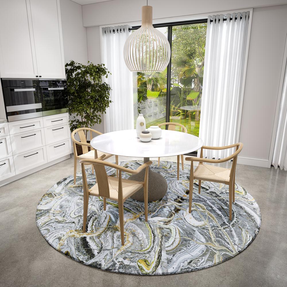 Karina Cyclone Modern Abstract 8' x 8' Area Rug Cyclone AKC42