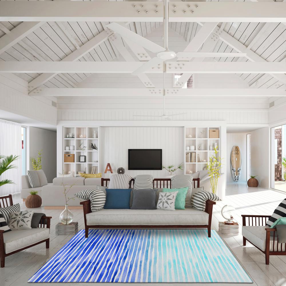 Indoor/Outdoor Surfside ASR38 Blue Washable 10' x 14' Rug