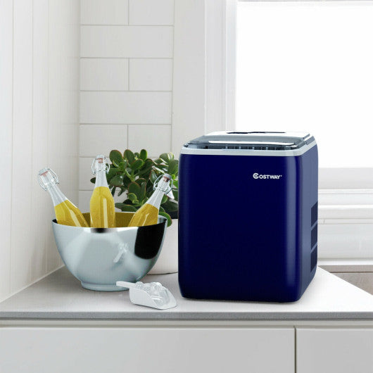 44 lbs Portable Countertop Ice Maker Machine with Scoop-Navy