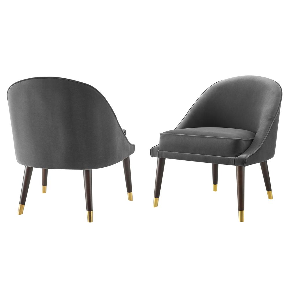 Avalon Velvet Accent Chair - Charcoal