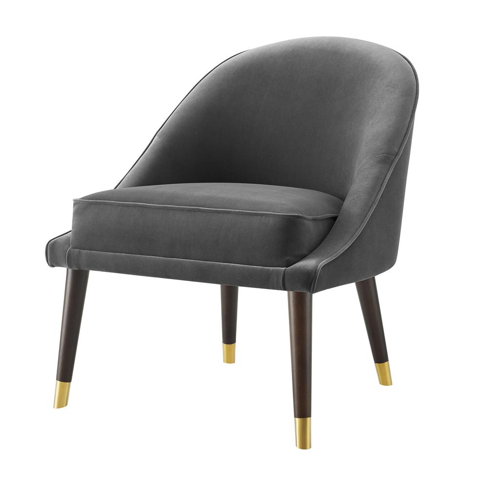 Avalon Velvet Accent Chair - Charcoal