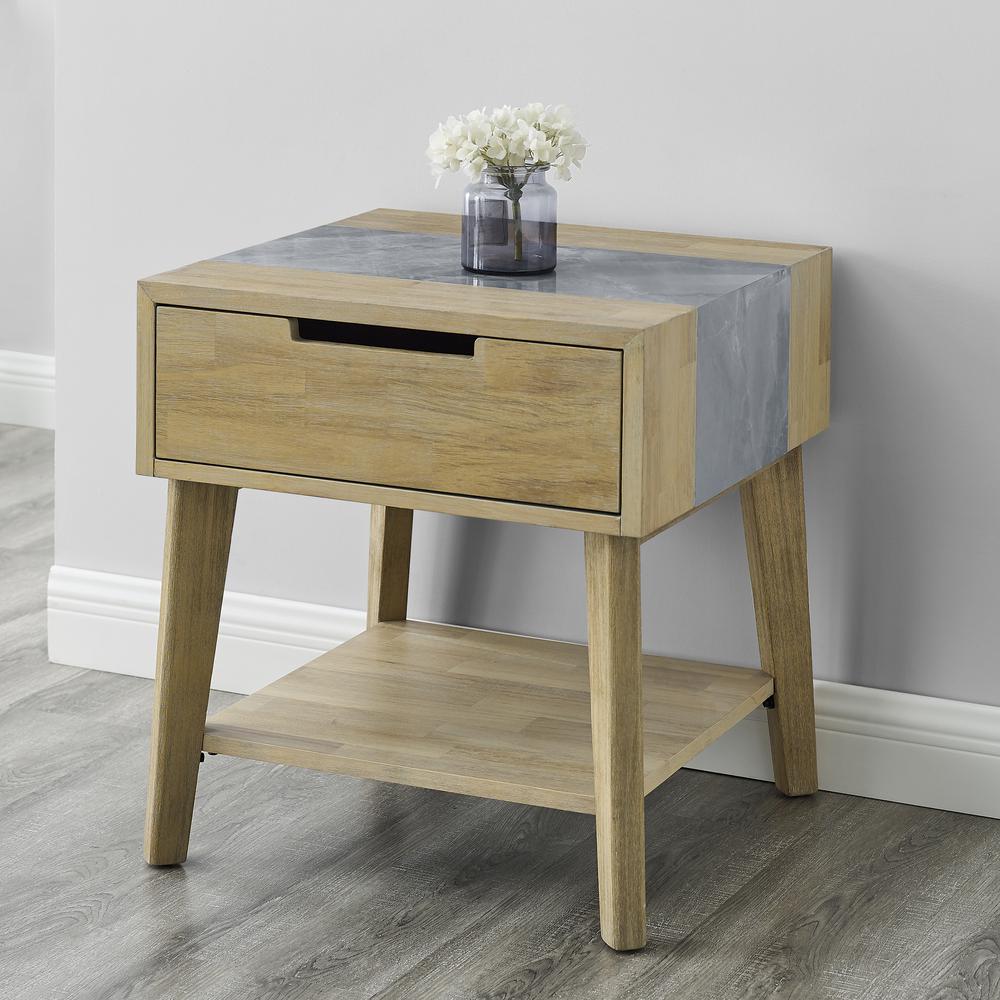 Calgary Gray Sintered Stone End Table
