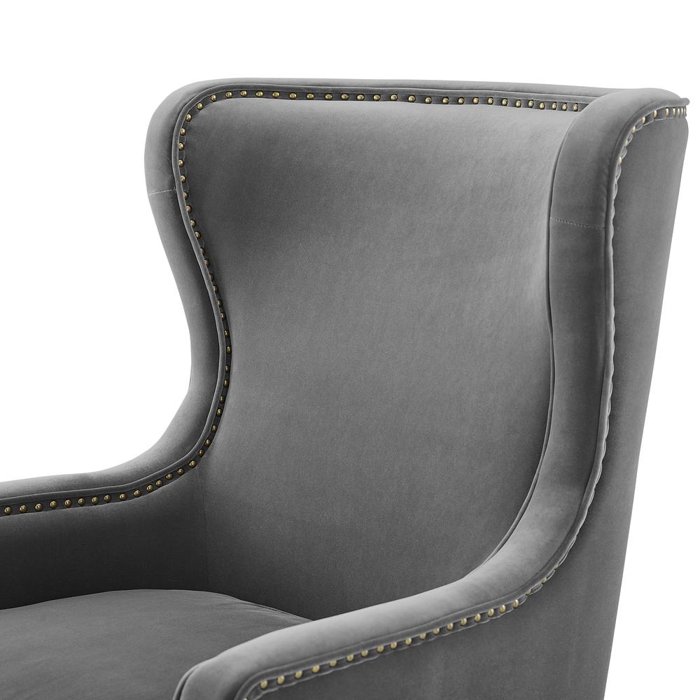 Rosco Velvet Accent Chair  - Charcoal