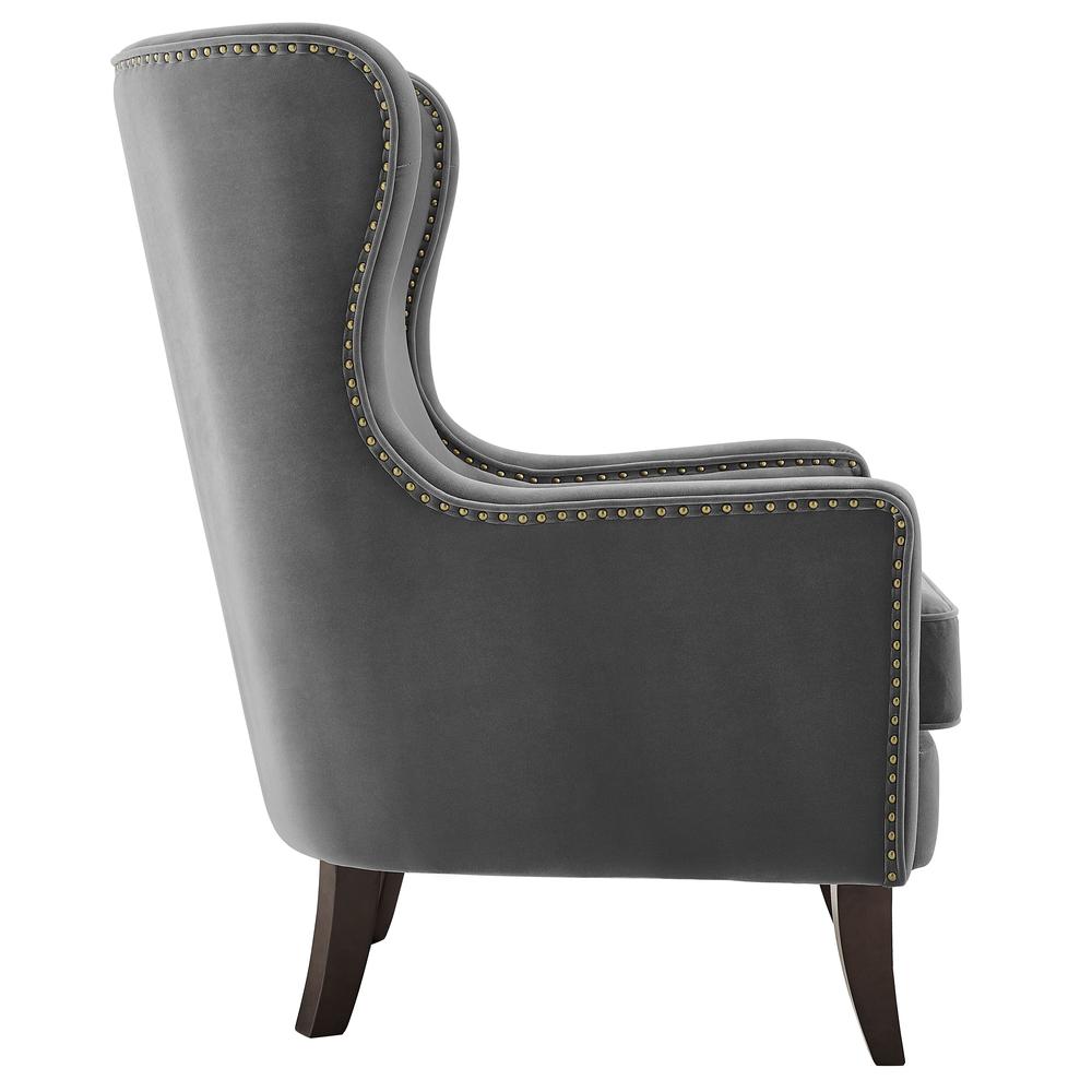 Rosco Velvet Accent Chair  - Charcoal