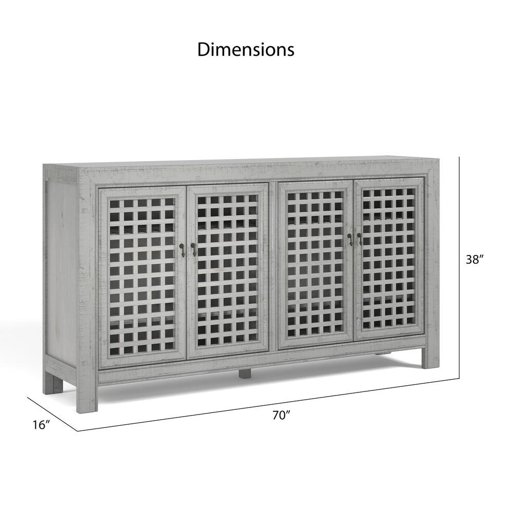 Rio 4 Door Accent Cabinet Grey