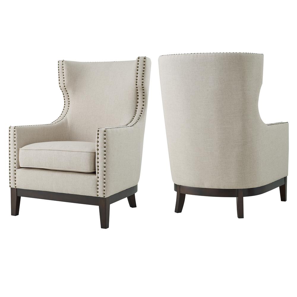 Roswell Linen Accent Chair - Beige
