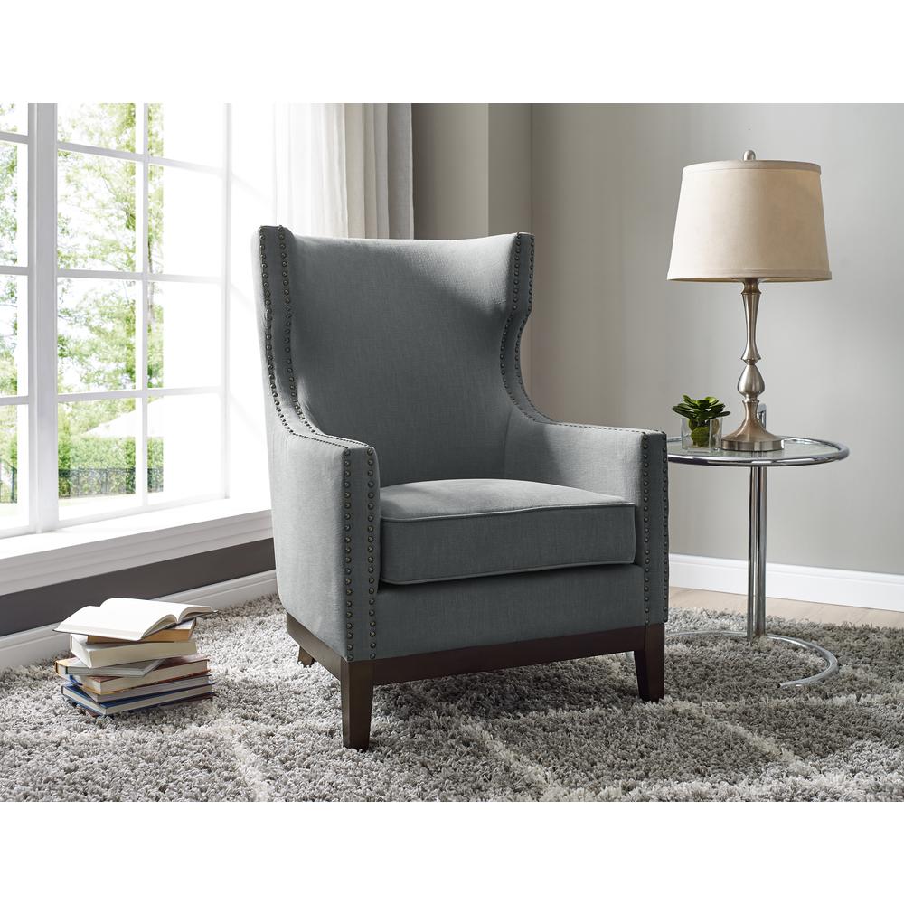 Roswell Linen Accent Chair - Gray