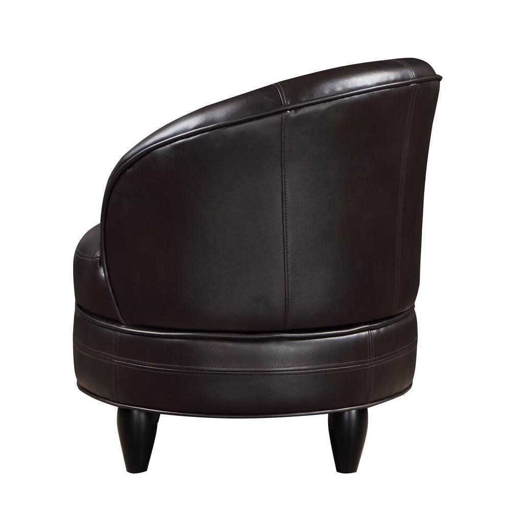 Sophia Swivel Accent Chair Brown Faux Leather