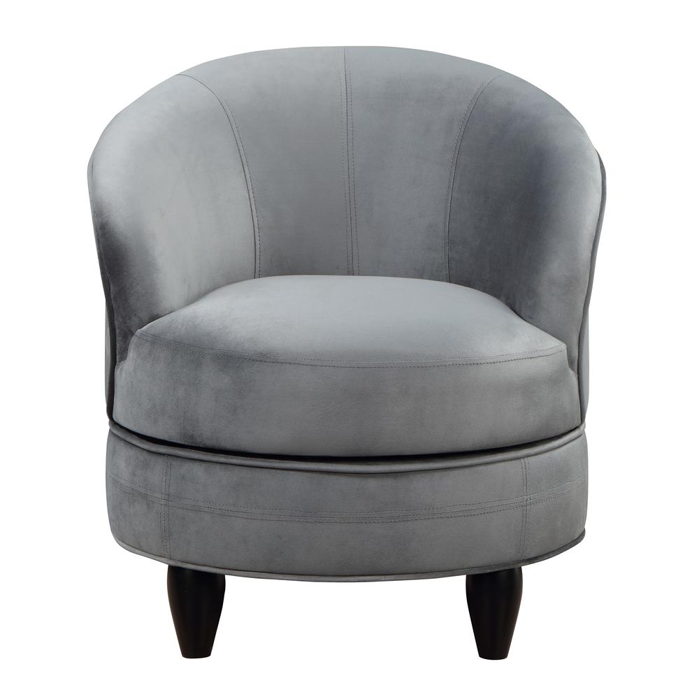 Sophia Swivel Accent Chair Gray Velvet