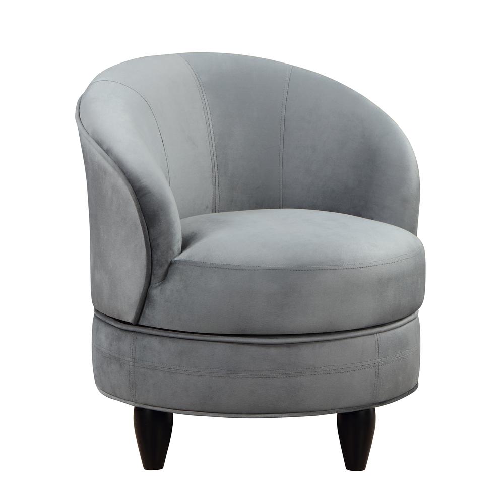 Sophia Swivel Accent Chair Gray Velvet