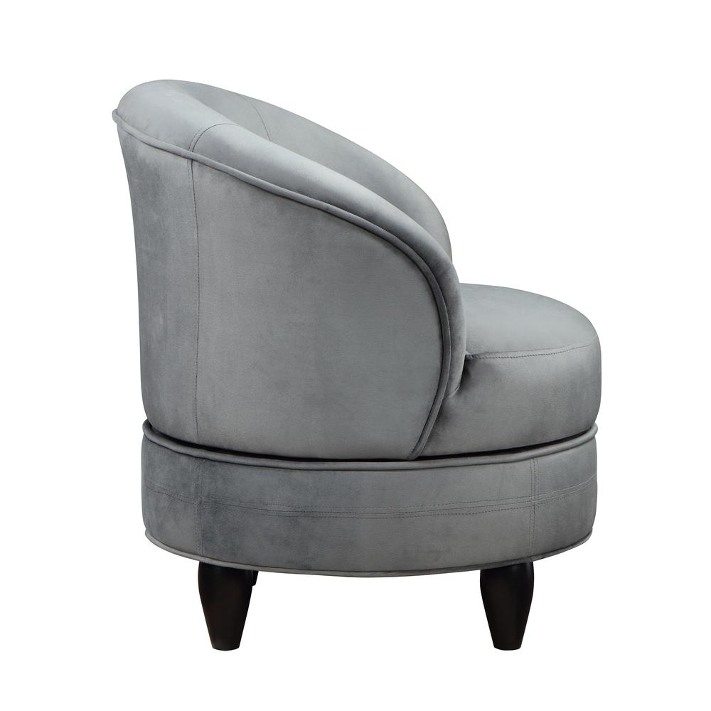 Sophia Swivel Accent Chair Gray Velvet