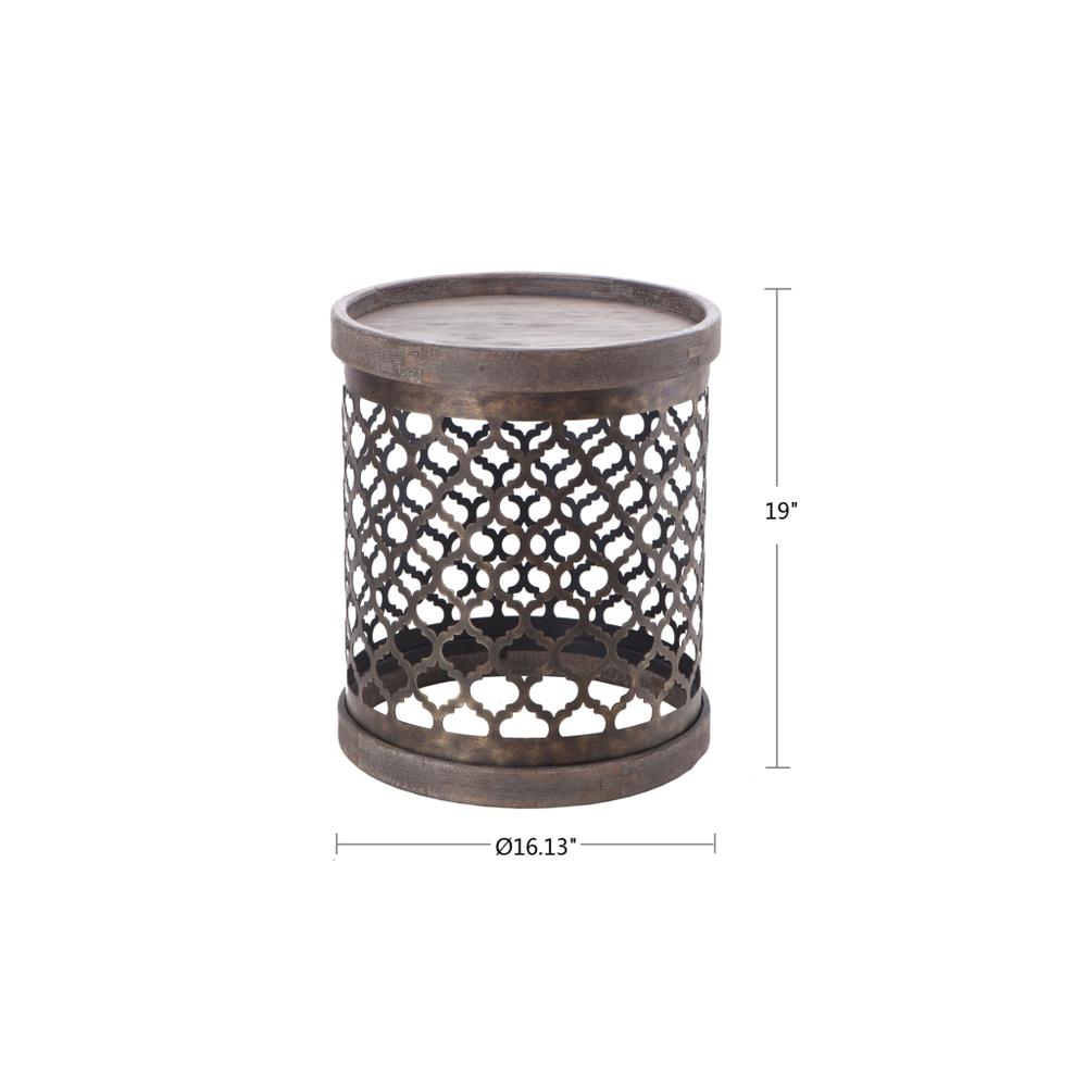 Reclaimed Quatrefoil Metal Drum