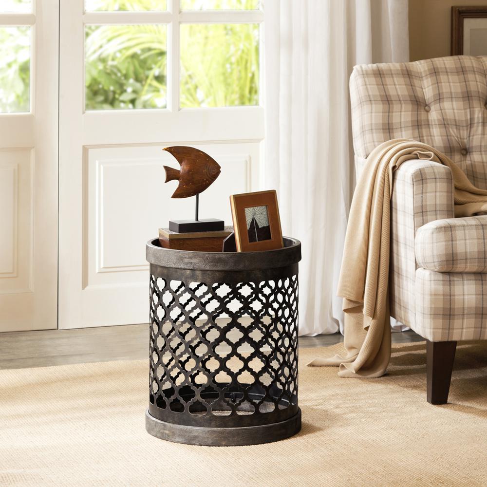 Reclaimed Quatrefoil Metal Drum