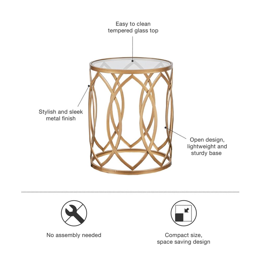 Metal Eyelet Accent Table