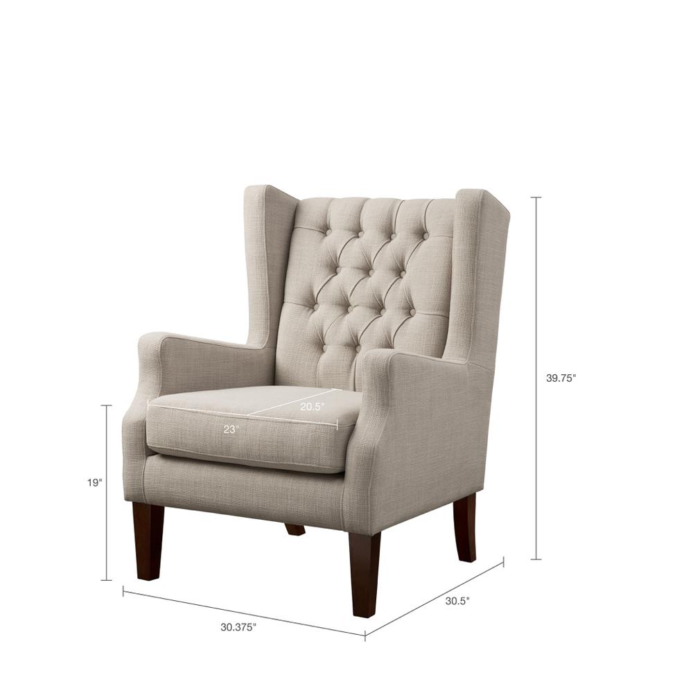 Button Tufted Wing Chair