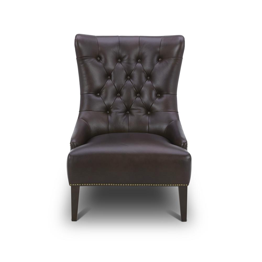 Leather Accent Chair - Brown Eclectic Multi