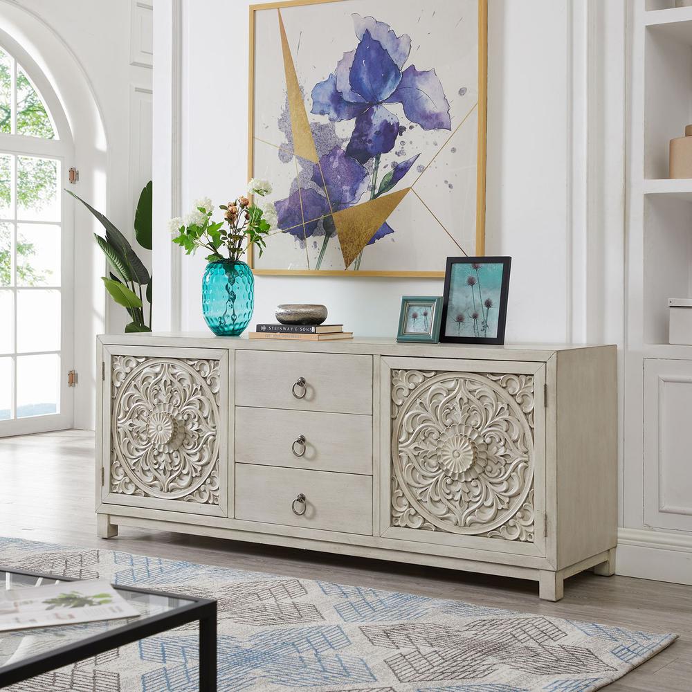 2 Door 3 Drawer Accent Cabinet