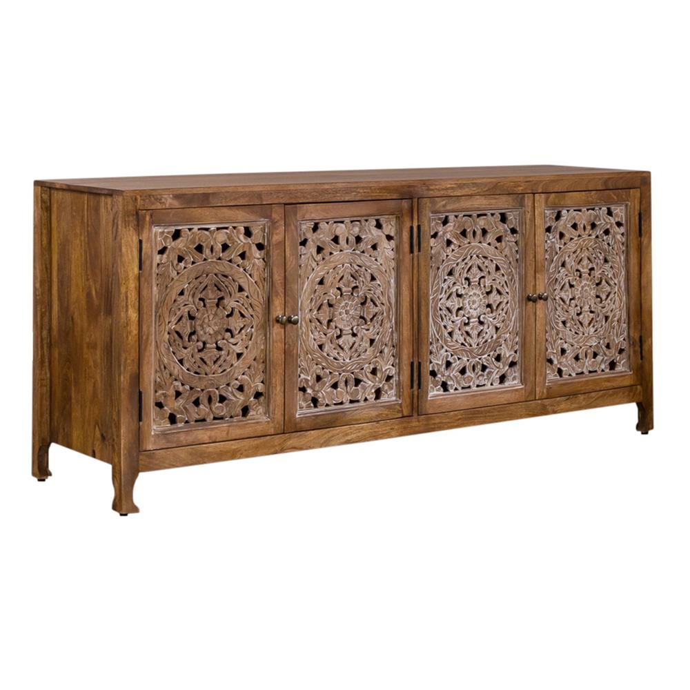 74 Inch 4 Door Accent TV Stand