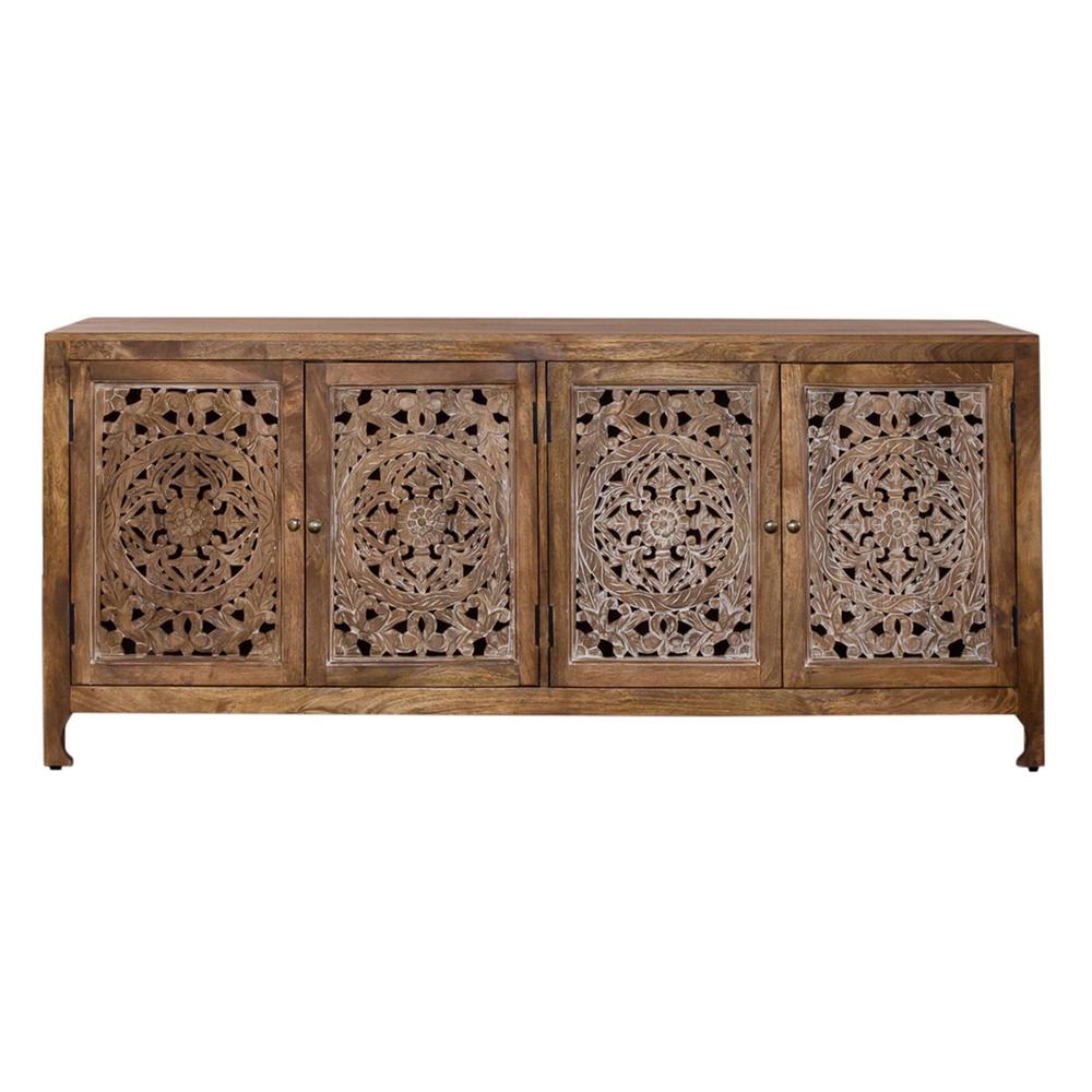 74 Inch 4 Door Accent TV Stand