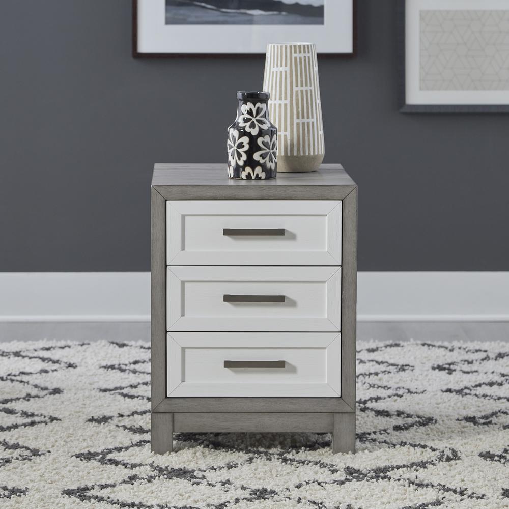 3 Drawer Chairside Table Contemporary White