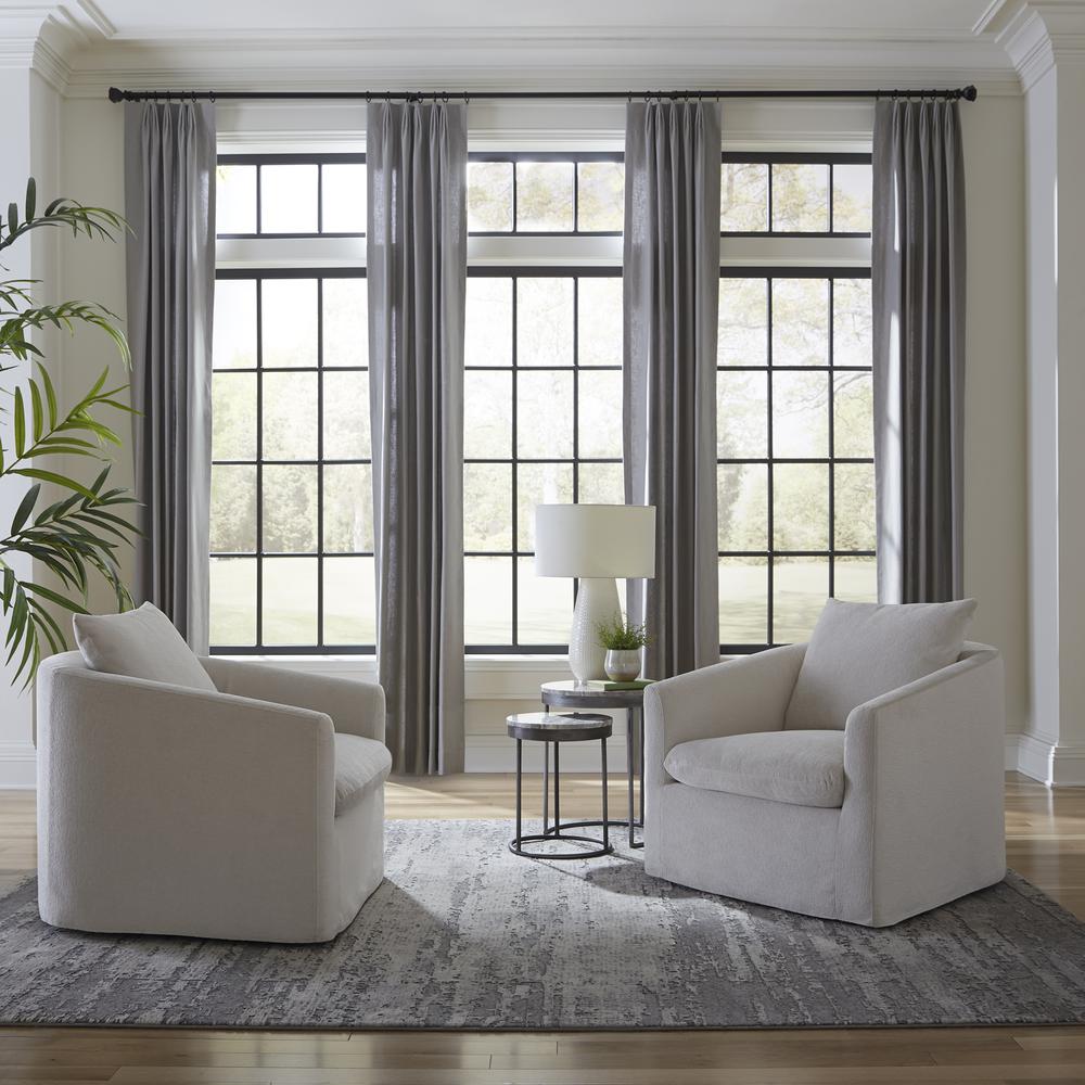 Uph Swivel Accent Chair - Ivory Eclectic White