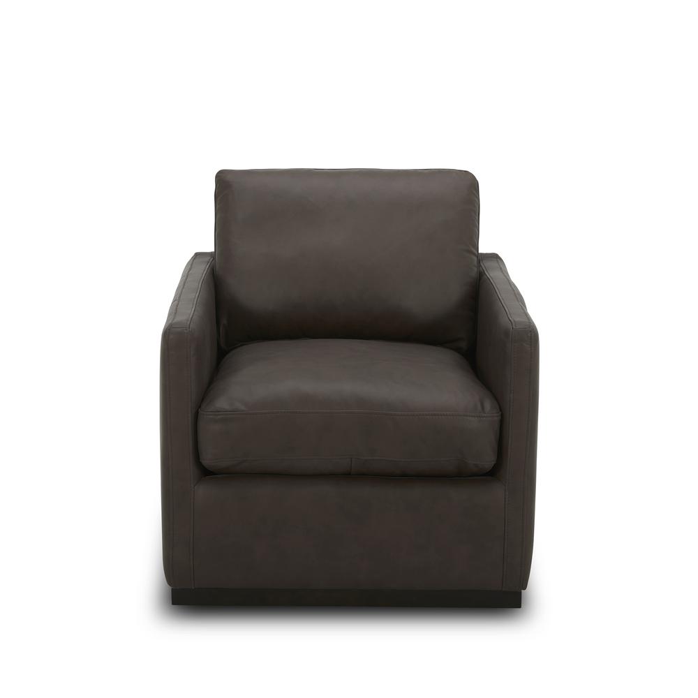 Leather Swivel Accent Chair - Timber Eclectic Brown