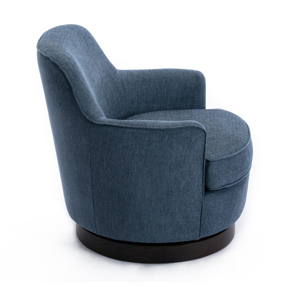 Reese Cadet Blue Wood Base Swivel Chair
