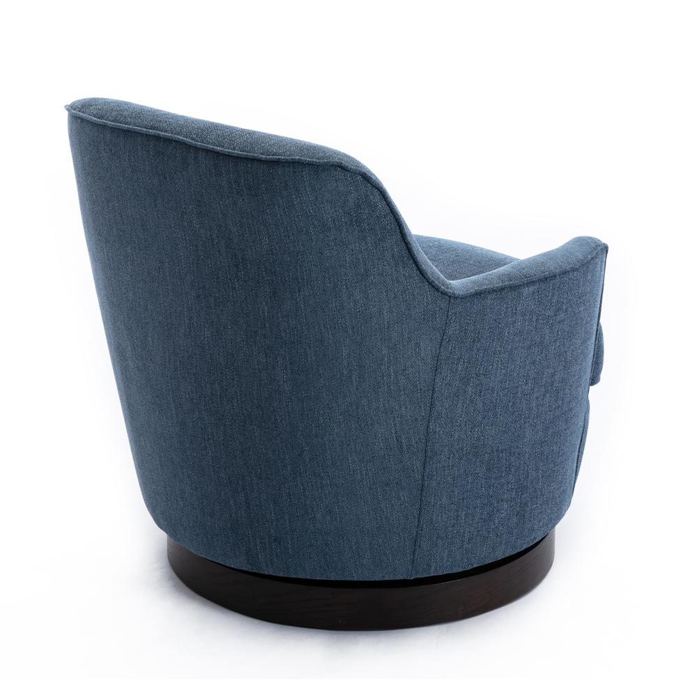 Reese Cadet Blue Wood Base Swivel Chair