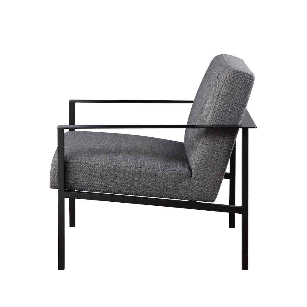 Milano Charcoal Stationary Metal Accent Chair