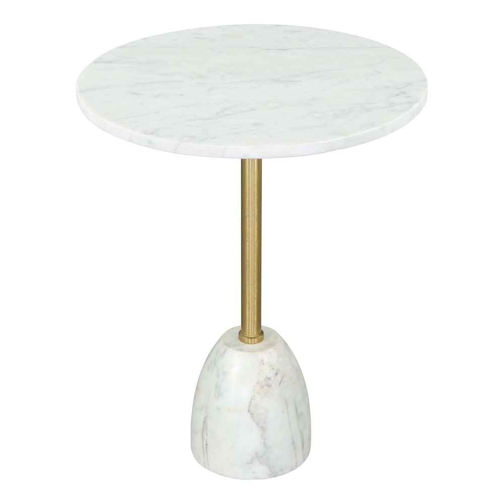 Cynthia Side Table White & Gold