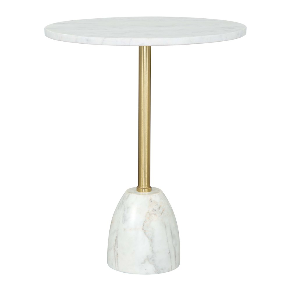 Cynthia Side Table White & Gold