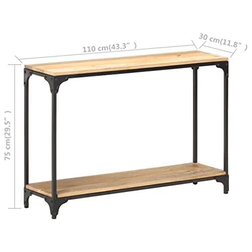 vidaXL Console Table 43.3"x11.8"x29.5" Solid Mango Wood 0259