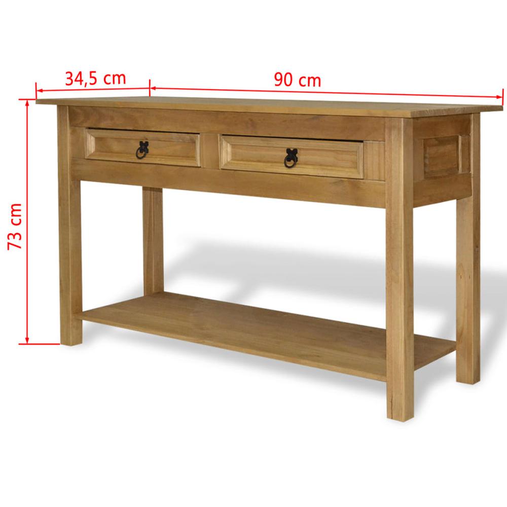 vidaXL Console Table Mexican Pine Corona Range 35.4"x13.6"x28.7", 243748