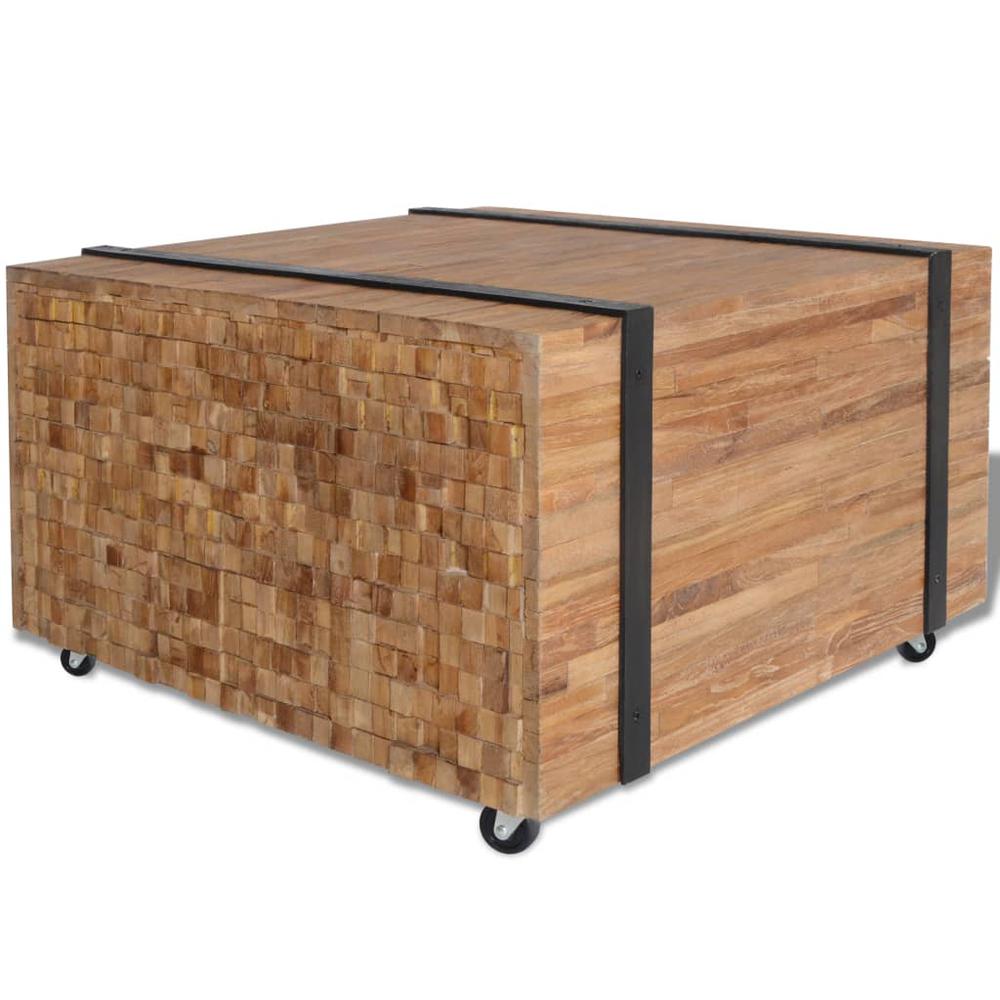 vidaXL Side Table Teak 23.6"x23.6"x15", 244515