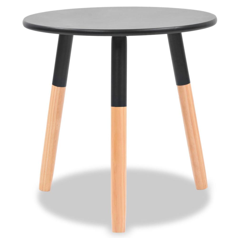 vidaXL Side Table Set 2 Pieces Solid Pinewood Black, 244735