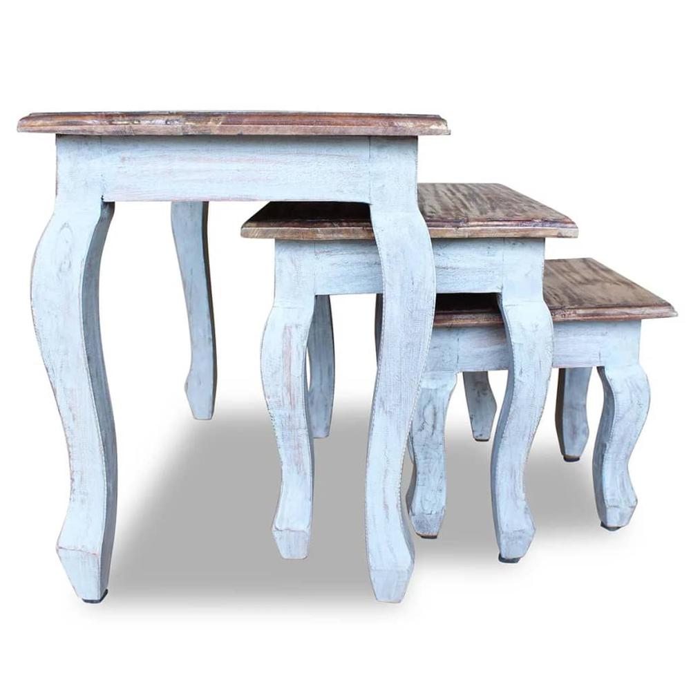 vidaXL Nesting Table Set 3 Pieces Solid Reclaimed Wood, 244505