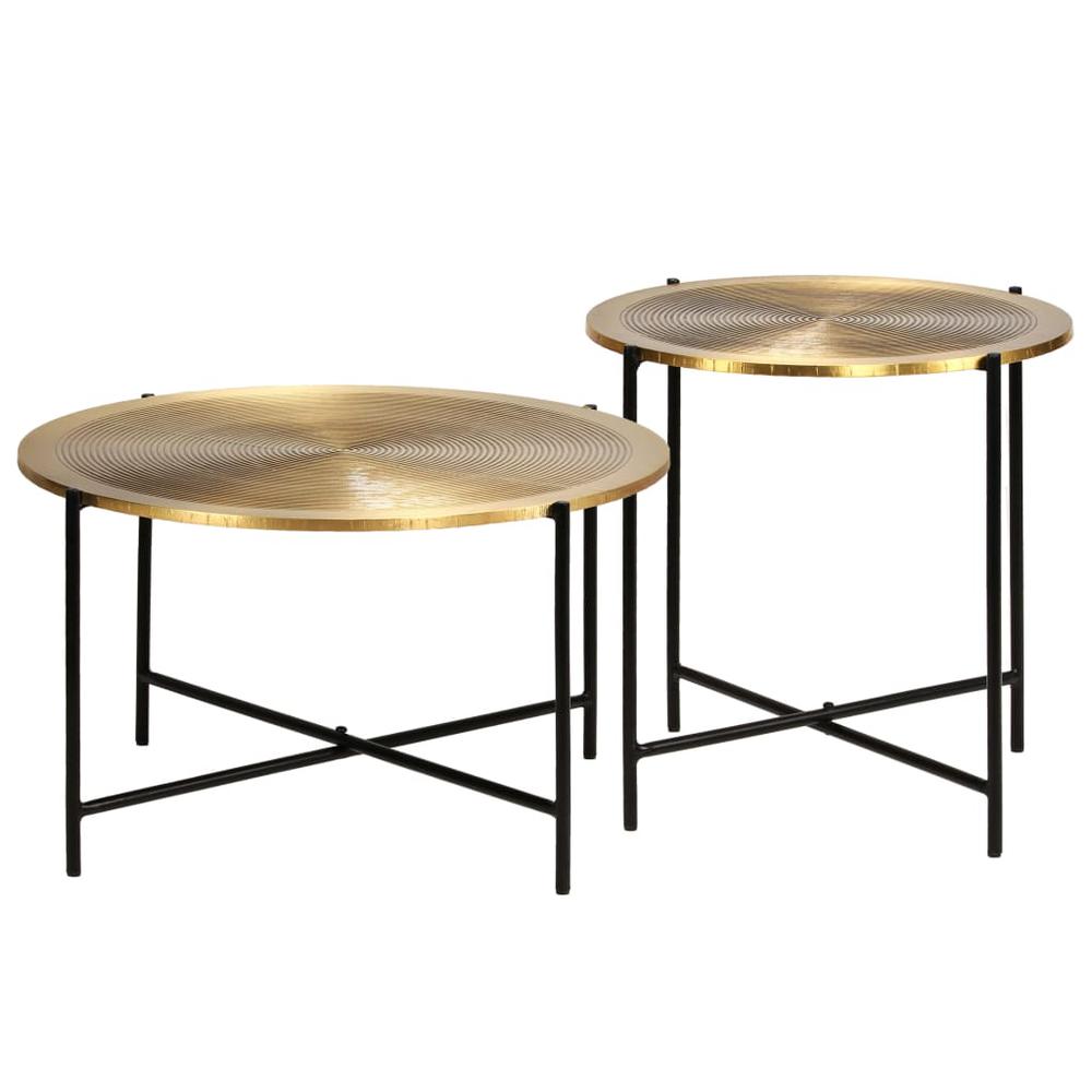 vidaXL Table Set 2 Pieces Brass-covered MDF, 246285