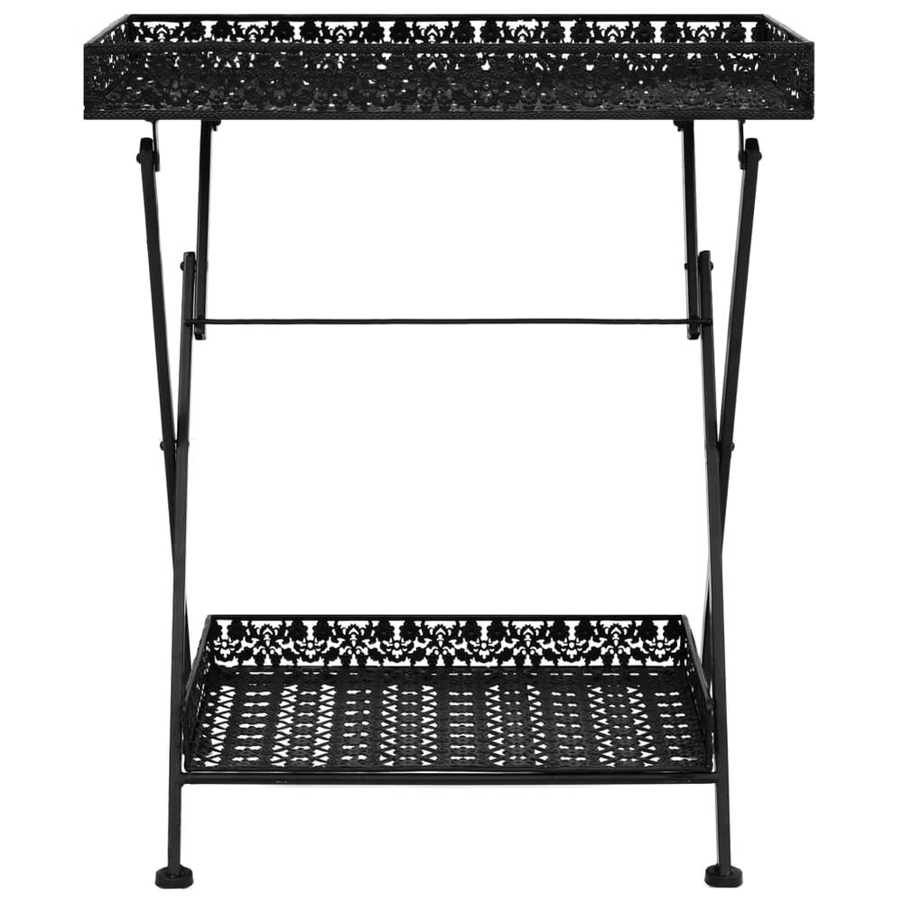 vidaXL Folding Tea Table Vintage Style Metal 22.8"x13.8"x28.3" Black, 245941